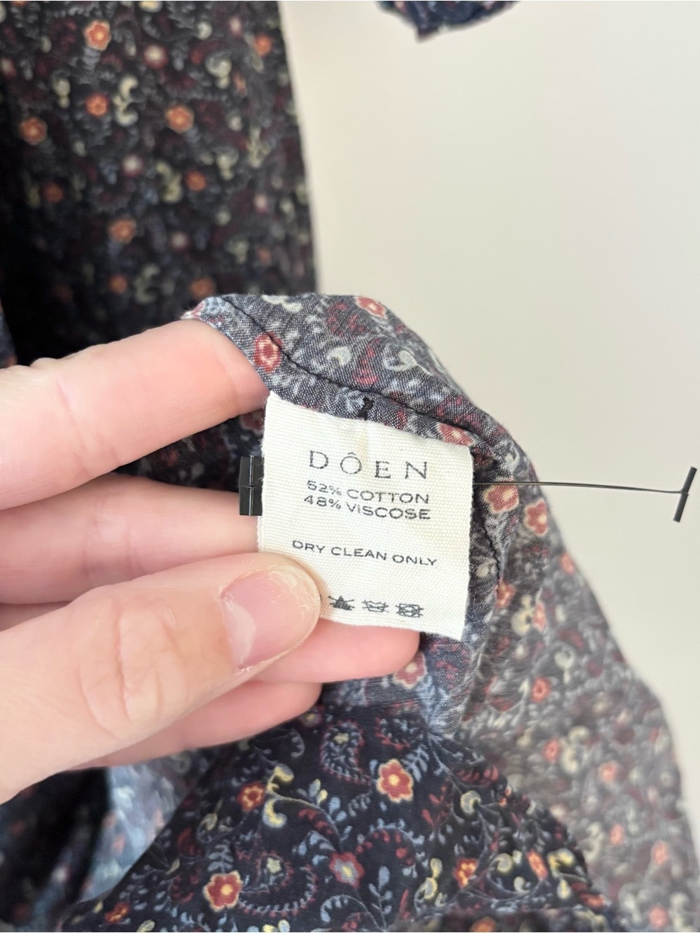 Doen Clay Dress in Black Mafia Maxi 3/4 Puff Sleeves Floral Print Tiered Ruffle - Picture 7 of 10